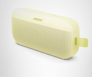 Bose Bluetooth speaker is a must in our travel bag. We use it for many things & holds a charge very well.. Although you cannot connect a headphone to it so you would need another speaker for that.